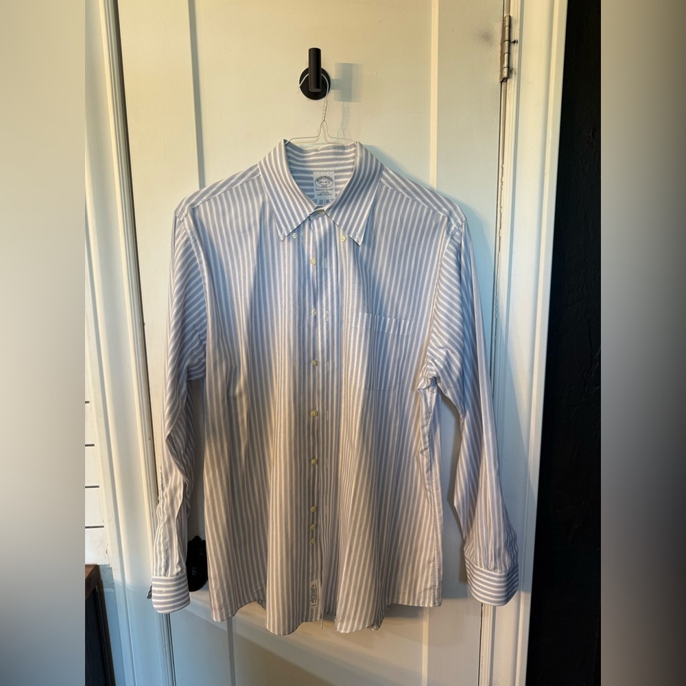 BROOKS BROTHERS Dress Shirts (16.5, Blue, Cotton)